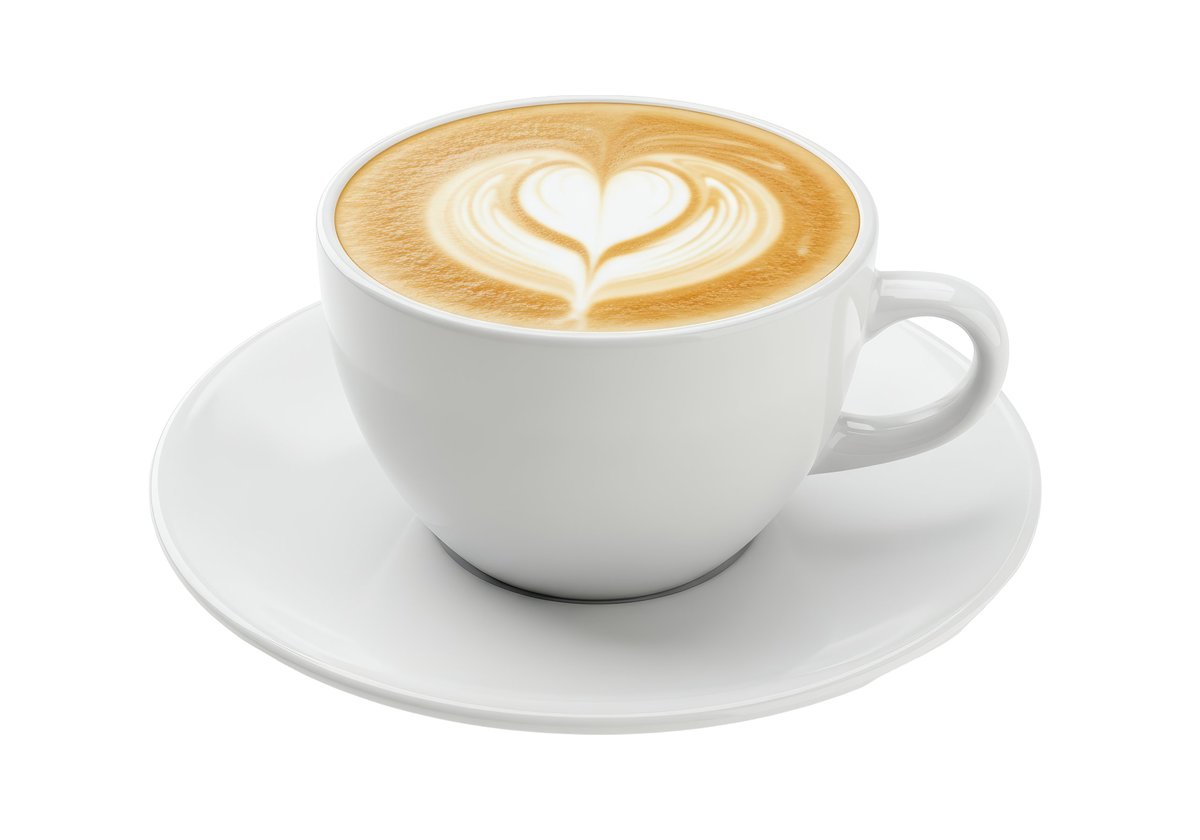 White cappuccino mug with heart latte art